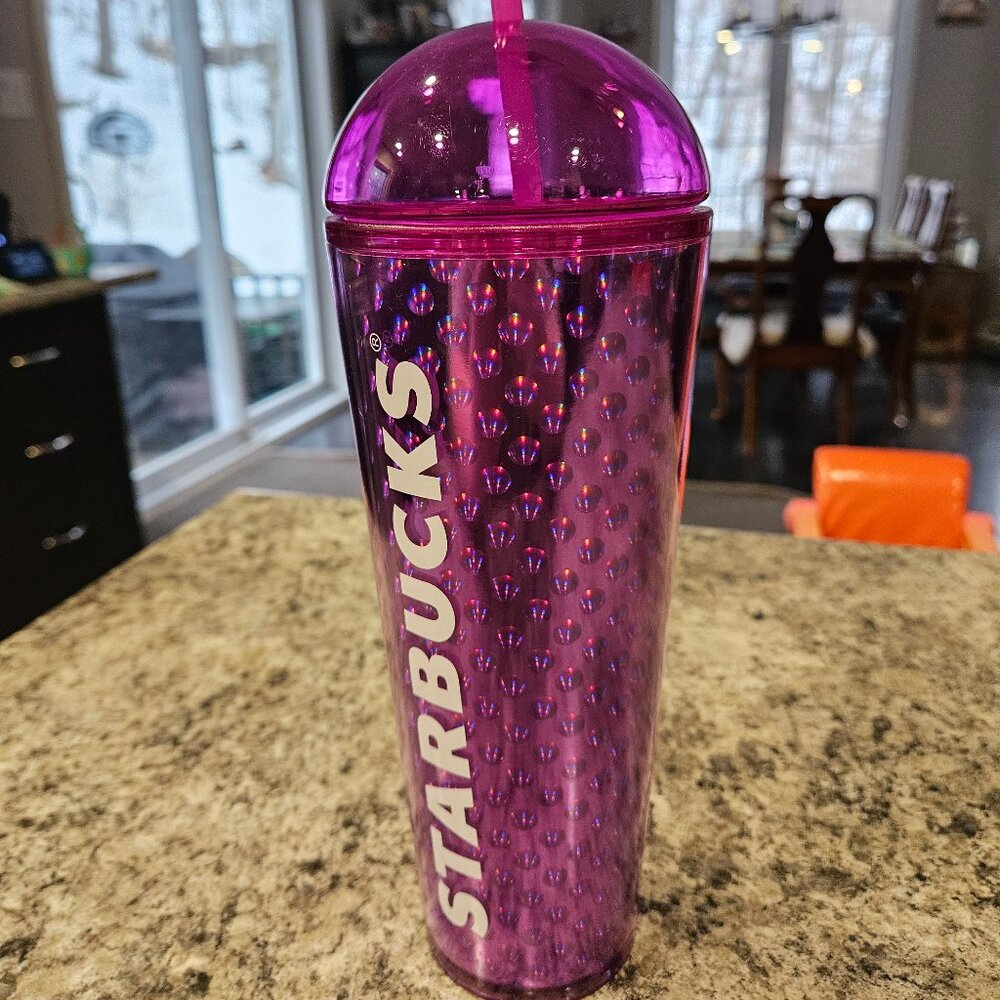 Starbucks Summer 2024 Purple Holographic Dots Dome Lid Venti Cold Cup Tumbler